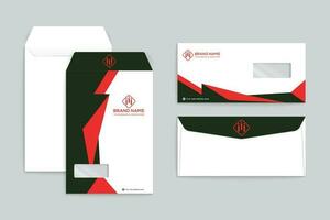 Red and black color envelope design vector