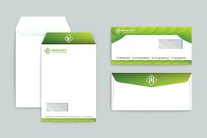 Corporate   green color envelope design vector