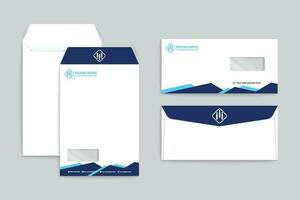 envelope design with blue color vector