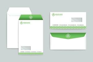 Corporate   green color envelope design vector