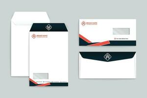 orange  and black color envelope design vector