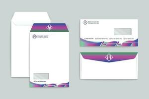 Gradient  color envelope template vector