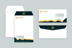 orange  and black color envelope design vector