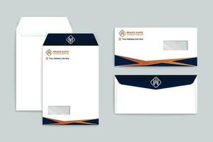 orange  and black color envelope design vector