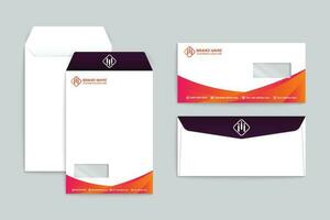 Orange shape envelope design vector