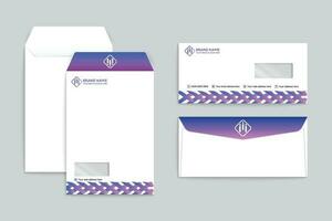 Gradient  color envelope template vector