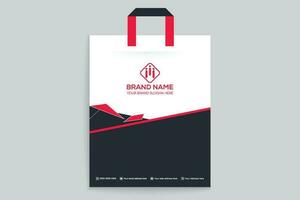 Red and black color shopping bag design vector