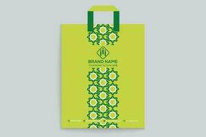 green  shape shopping bag design vector