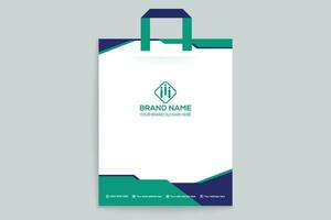 green  shape shopping bag design vector