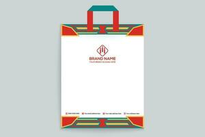 Red   color shopping bag design vector