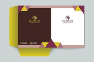 Clean minimal presentation folder template vector