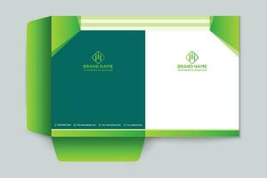 Corporate  green color presentation folder design vector