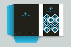 blue  and black color presentation folder design vector