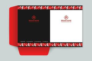 Red and black color presentation folder design vector