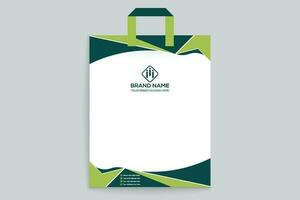 green shape shopping bag design vector