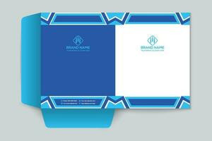 presentation folder design with blue color vector