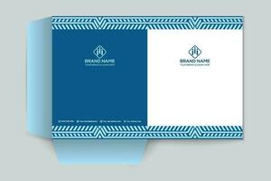 presentation folder design with blue color vector