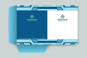 presentation folder design with blue color vector