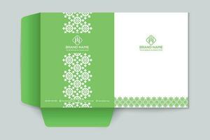 Corporate  green color presentation folder design vector