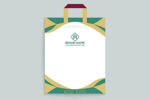 Clean minimal shopping bag design vector