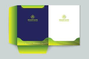 Corporate  green color presentation folder design vector