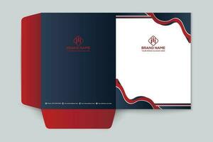 Red and black color presentation folder design vector