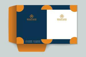 Orange shape presentation folder design vector