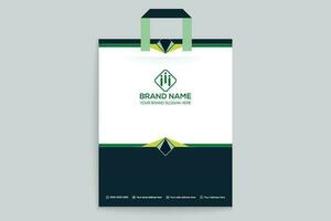 green  shape shopping bag design vector