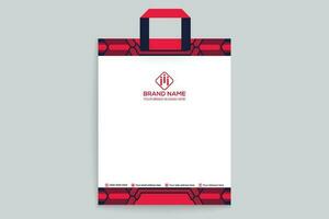 Red and black color shopping bag design vector