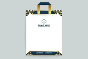 Corporate shopping bag template vector