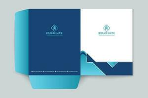 presentation folder design with blue color vector