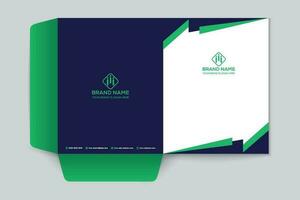 Corporate  green color presentation folder design vector