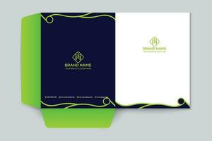 Corporate  green color presentation folder design vector