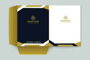 Black shape presentation folder design vector