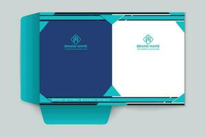 presentation folder design with blue color vector