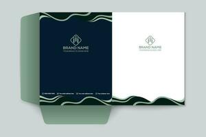 Black shape presentation folder design vector