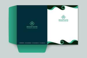 Black shape presentation folder design vector