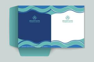 presentation folder design with blue color vector