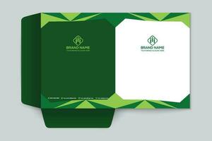 Corporate  green color presentation folder design vector