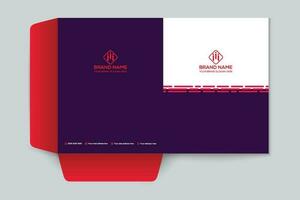 Red  color presentation folder design vector