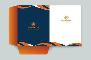 orange  and black color presentation folder design vector