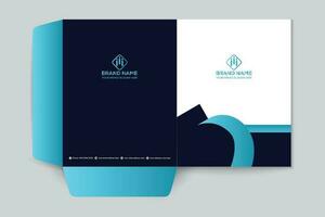 blue  and black color presentation folder design vector