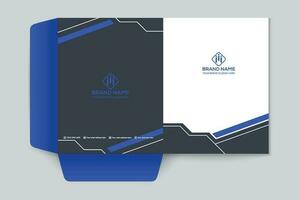 Black shape presentation folder design vector