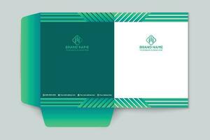 Corporate  green color presentation folder design vector