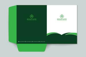 corporativo verde color presentación carpeta diseño vector