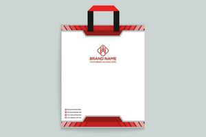 Red and black color shopping bag design vector