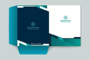 presentation folder design with blue color vector