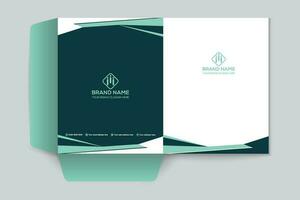 Corporate  green color presentation folder design vector