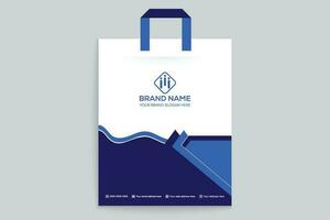 shopping bag design with blue color vector