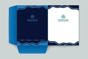 presentation folder design with blue color vector